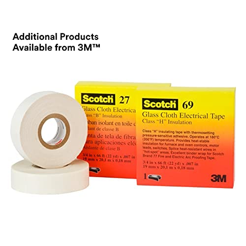 3M Glass Cloth Electrical Tape 69, 3/4 in x 66 ft, 1 Roll - size: 3/4 in x 66 ft