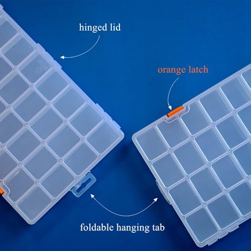 3 Pack 36 Grids Clear Plastic Storage Box with Dividers, Transparent Organizer Container Case for Small Parts, Bead, Button, Jewelry, Diamond, Craft Supplies,Sewing Kit, DIY Accessories - size: 36 Grids