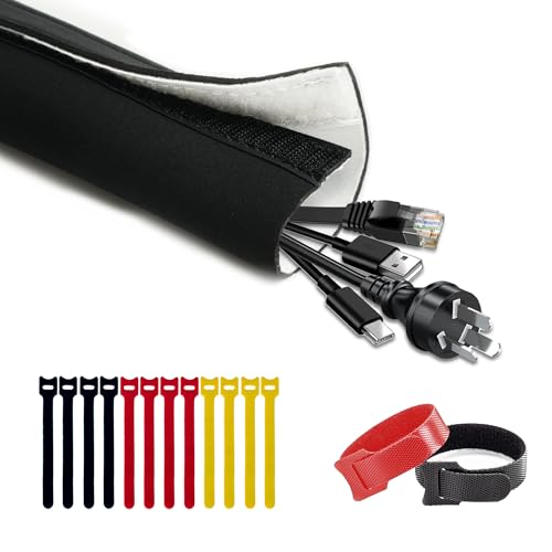 CableGeeker Cable Management Sleeve, 10ft (120 inch) - 1.5 inch - size: 10ft-1.5"