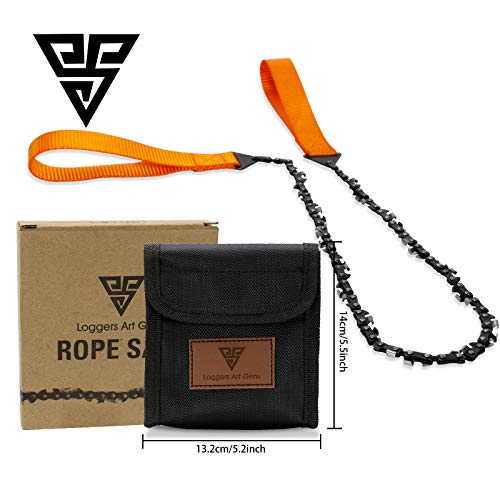 Pocket Chainsaw 36’’-45 Two-sidedTeeth Pocket Chain Saw,3X Faster with Cutting Blade ON Every Link,Best Compact Folding Hand Saw Tool for Survival Gear,Camping,Hunting - size: 36 inch