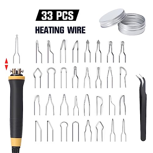 XIIW Wood Burning Kit 100W with 2 Pyrography Pens & 33 PCS Wire Tips - color: 35 PCS Wood Burning Tools