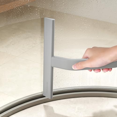 dancemoon JustHang Shower Squeegee with Built-in Hook, 10-Inch Gray - color: Dark Gray