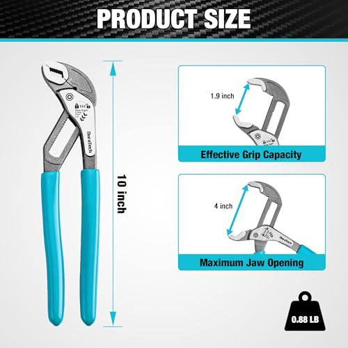 DURATECH 10-Inch Water Pump Pliers, Quick-Adjust Groove Joint Pliers - style: 10"