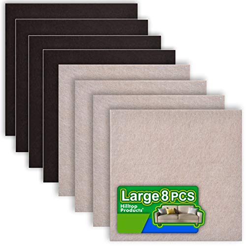 Furniture Felt Pads, 8 Pack, Self Adhesive, Cut to Any Size, 2 Colors