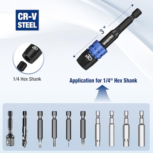 WORKPRO 3" Drill Screwdriver Bit Holder for Impact Driver Bits - style: 3"