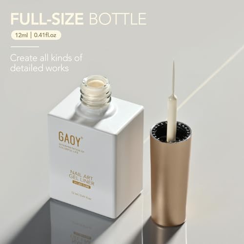 GAOY Beige White Swirl Gel Nail Polish Art Liner, 12ml Nude Color - color: Beige White