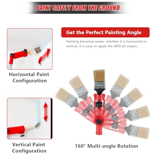 Paint Roller Set 11Pack, 1.9m Paint Roller Extension Pole 4 with Paint Brush, Professional Paint Rollers and Trays Sets with Scraper and Stirrer for Painting Walls (11 Pack) - color: 11 Pack