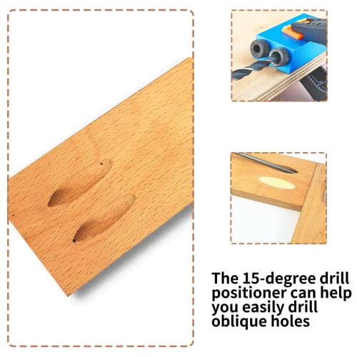 Bonsicoky 14 Pcs Pocket Hole Jig Kit, 15 Degree Woodworking Inclined - size: 14 Pcs Set