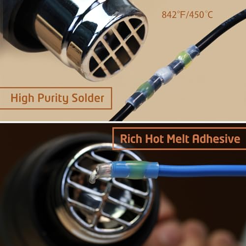 350 Pcs Solder Seal Wire Connectors Heat Shrink Butt Connectors Kit Marine Waterproof Wiring Electrical Cable Splice Terminals for Boat Automotive RV Trailer (Pack of 2) - size: 350 PCS (Pack of 2)