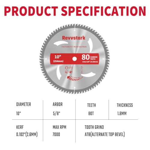 10 Inch 80T Table Saw Blades Circular Saw Blade for Wood Cutting - size: 10 In 80T