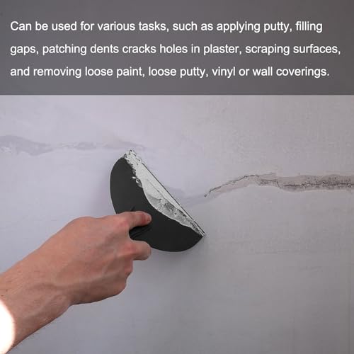 HARFINGTON 5pcs Putty Scraper 4" Width 6mm Thin Flexible Plastic Putty Knives for Taping Drywall Spreading Painting Wall Scratching - color: Black, size: 4"
