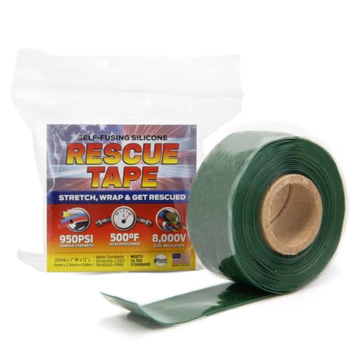 Bond It Rescue Tape, Self-Fusing Silicone Repair Tape, 1 in x 12 ft, Green - color: Green, size: 1" x 12' x 20mil