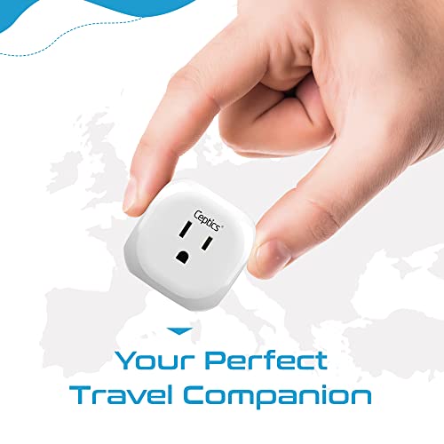 Ceptics Europe Travel Adapter Plug Set Schuko - 4 Input - Ultra Compact - Light Weight Type C, Type E/F - USA to Any Type C E/F Countries Such as Germany, France- 4 Pack (PT-9-9C-4PK),White - size: 4 Pack, style: Type C , E/F - European 2 pack set