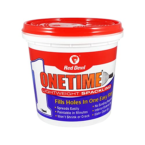 Red Devil 0544 ONETIME Lightweight Spackle Wall Repair, Spackling for Holes Drywall, 1 Quart, White, Made in USA - size: Pack of 1, style: 1 Quart