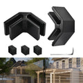 Railing Glass Clamps, 304 SS, Fits 5/16"- 3/8"-1/2" Glass Thickness, 2 Pack - color: Black, 90 Degree-2pcs
