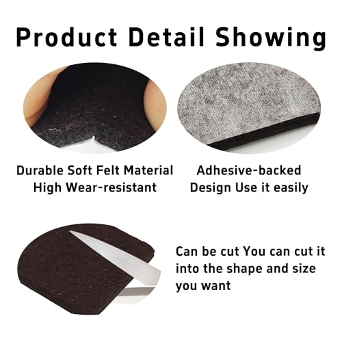 16PCS 2.95 x 2.95 Inch Square Felt Pads, Soft Adhesive Non-Slip Backed Felt, Cuttable Floor Protectors for Furniture Legs, Brown Anti Scratch Furniture Pads - size: 2.95 x 2.95 Inch