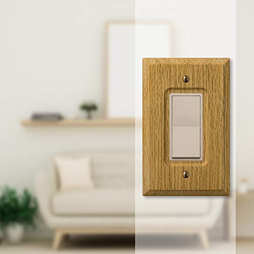 AMERELLE 4025R Carson Single Rocker Stained Wood Wall Plate in Light Oak - size: Single Rocker