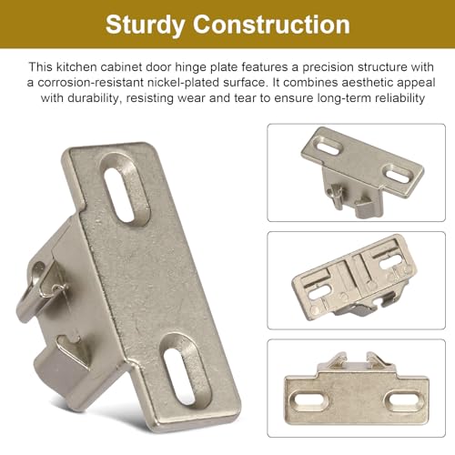 3 Pack of Hinge Mounting Plate Replacement for Blum 1 3/8" Overlay 110 Degree Compact 33 Edge, Edge Mount Plates for Blum Face Frame Overlay Hinge, Hinges for Cabinet Doors, Soft Close Hinges