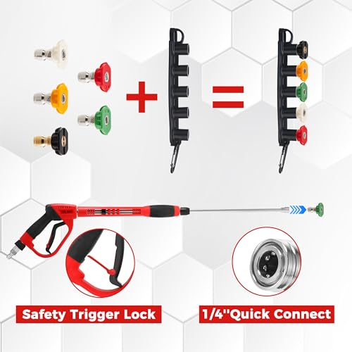 Tool Daily Pressure Washer Gun with 3/8" Swivel Quick Connector, 5000 PSI - size: 40inch-3/8" QC