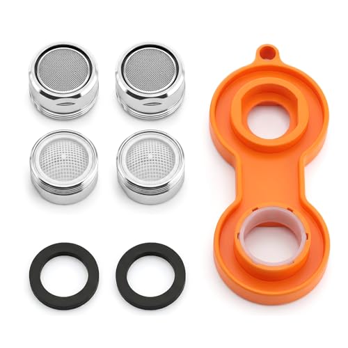 4 PCS Faucet Aerator 24mm Male Thread Brass Shell,1 Sink Bubbler Wrenches
