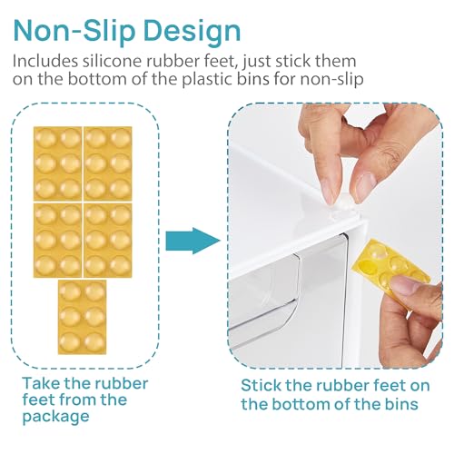 Vtopmart Stackable Storage Drawers Set of 5, Baby Bottle Organizer, White - style: White-2 Small+2 High+1 Wide