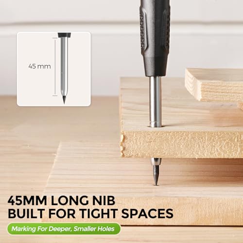 Nicpro CP3000 Construction Pencils with Sharpener & Holster, 1 Pack | Carpenter Pencil with 6 Refills, Deep Hole Mechanical Pencil for Construction, Heavy Duty Carpenter Pencil for Architect - style: Carpenter Pencil