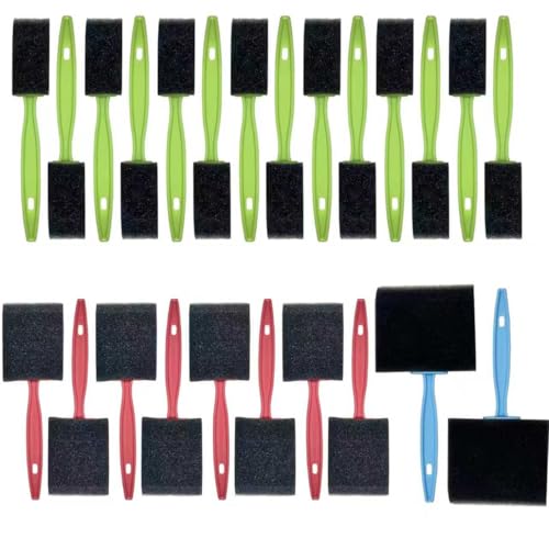 24Pcs Foam Paint Brushes, Sponge Brushes for Painting, (1", 2" and 3") - color: Colorful