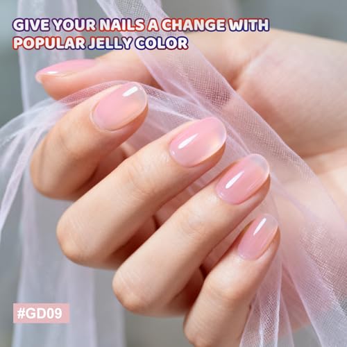 JODSONE 36Pcs Gel Nail Polish Kit with U V Light Crystal Transparent Classic Color 4 Functional Gel for All Seasons - color: KIT-17