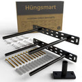 Set of 2 Floating Shelf Brackets 11 inch Multiple Mounting Location Baseplate/Heavy Duty Black Painted Mild Steel Bracket Hidden Wall Shelves Support Hardware Mount Kitchen/Nursery Decor(8 inch Rods) - size: 8 inch Rod