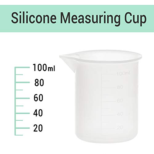 Gartful 250ml & 100ml Silicone Measuring Cups, Silicone Mixing Cups for Epoxy, Resin Arts, Glue, Jewelry Casting Molds, Acrylic Paint Pouring, Cup Making, Waxing, Crafts, Nonstick Reusable, Set of 6 - size: Large-250ml*2+100ml*4