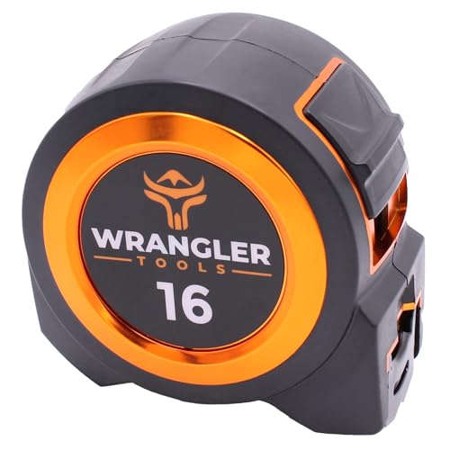 Tape Measure 16 FT - Measuring Tape Retractable - Oversized & Double-Sided Print - Blade Lock, Finger Brake - High Performance Nylon Coating, 10' Stand-Out - 13' Reach / 1-1/16" Blade - size: 16 FT, style: Single