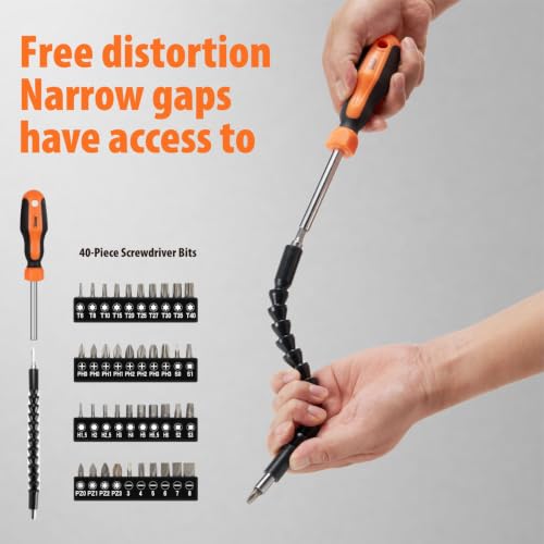 Sinoer 70-Piece Magnetic Screwdriver Set with Storage Case