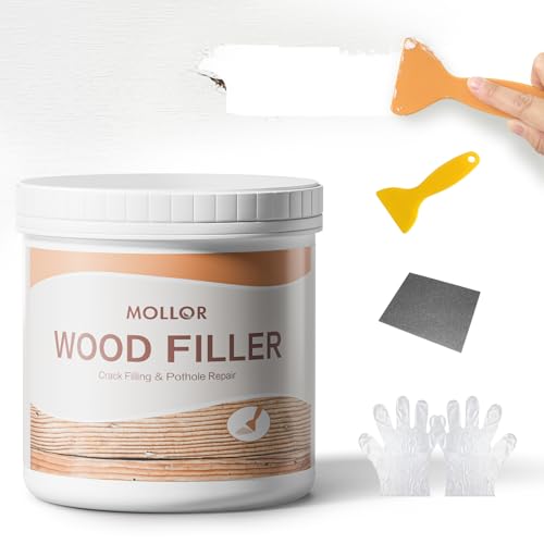 White Wood Filler, Stainable All‑Purpose Repair, 32 Oz - color: White, size: 1kg