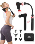 2-in-1 Detachable Massage Gun with Heat, Muscle Massager with Long Handle