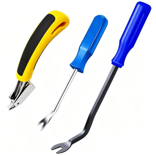 3Pcs Heavy Duty Upholstery and Construction Staple Remover with Tack Puller Tool, Nail Puller, Carpet Remover, for Removing All Kinds of Staples - style: 3 PCS