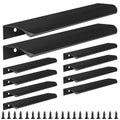 Malimali 10 Pack 7.87" Black Edge Finger Pulls for Cabinets, Drawer Pulls - color: Matte Black, size: 200mm/7.87" (10Pcs)