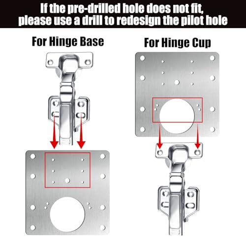 20 Pcs Cabinet Hinge Repair Plate, Stainless Steel Cabinet Hinge Repair Plate Kit with Mounting Screws, Stainless Steel CabinetRepair Board Door Hinges Mounting Plates (10 Half-square + 10Full-square) - size: 3.54 x 3.54 inches and 3.54 x 1.97 inches