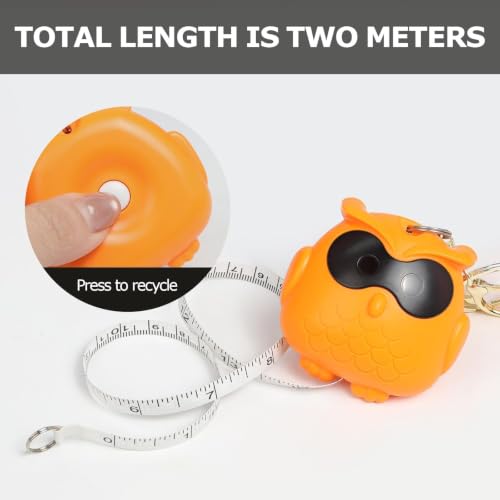 Cute Orange Owl Fashion Measuring Tape 79", Sewing Gifts w/Keychain - color: A21-Orange Owl