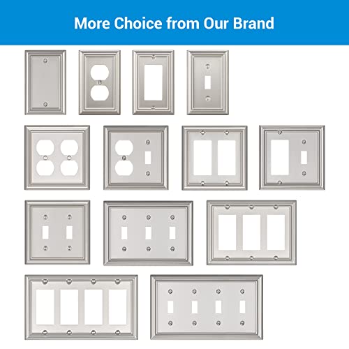 DEWENWILS Tripple Toggle Wallplates, Brushed Nickel Light Switch Covers - color: Brushed Nickel, size: 3 Toggle 2PK