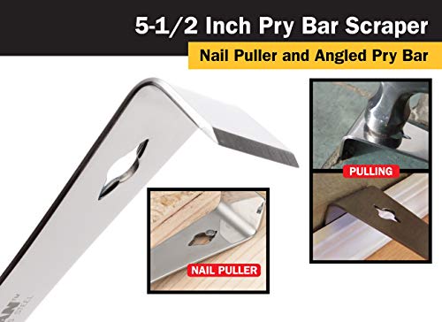 Titan Tools 11505 5-1/2-Inch Stainless Steel Pry Bar Scraper - size: One Size