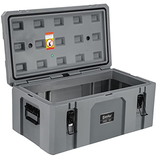 Eylar SRC-50 Crossover 26 Inch Cargo Case, Equipment Hard Case, Roto Molded, Stackable with Pad-Lock Hasp, TSA Standard, IPX4 Rated, Waterproof Crushproof, Truck & Roof Rack Storage (Gray) - style: Gray