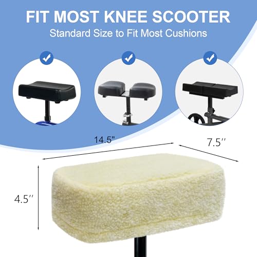 SPRING SEAON Knee Scooter Cushion Pad Cover for Adults, Beige - color: Beige