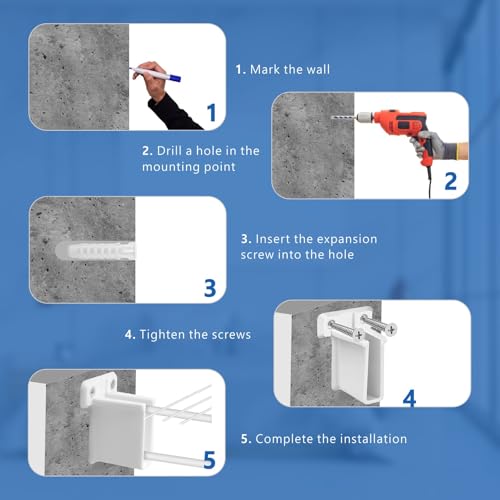 6 Pcs Wire Shelf End Bracket, Heavy Duty Closet Shelf Brackets, White Plastic Closet Rod / Wall Shelf Supports with Screws, Wall Mount Brackets for Shelves Closet - size: 6 Pieces