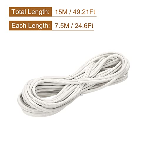 uxcell Screen Spline, 15M/49.21Ft Silicone Sealing Strip Window Screen Retainer, 5mm OD White - size: 5mm x 15M