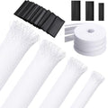Tatuo 65.6 ft Braided Cable Sleeve Expandable Wire Sheathing(White) - color: White, size: 65.6 ft