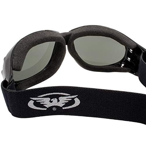 Global Vision Eliminator Dirt Bike Padded Motorcycle Riding Goggles for Men and Women (Black Frame/Smoke Lens) - color: Black Frame/Smoke Lens