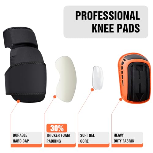 Professional Knee Pads for Men and Women,Construction Knee Pads for Work with Heavy Duty Thick Foam and Gel Cushioning for Gardening,Farms,Tiling Flooring and Cleaning ,Knee Protection, Ankle Support - style: One Knee Pad