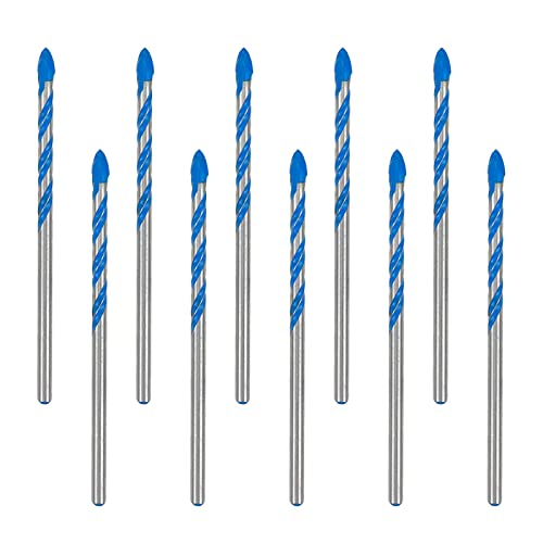 10pcs Masonry Drill Bit 5/32" Drilling Dia Carbide Drill Bit for Glass, Tile and Ceramic - size: 5/32" Dia