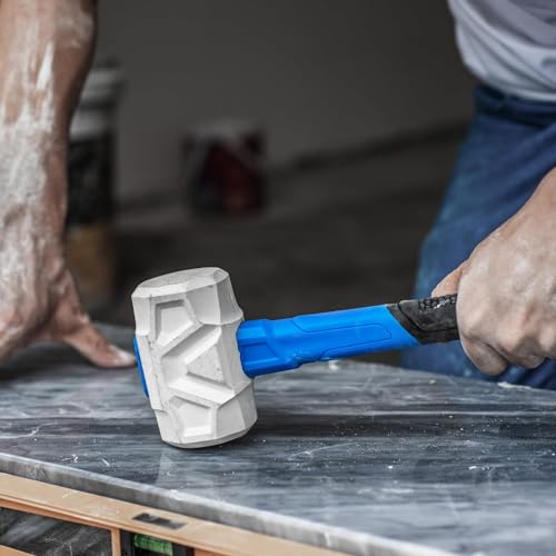 Real Steel Rubber Mallet Hammer 32 OZ White Rubber Hammer with Solid Head, Double-faced Mallets for Flooring, Woodworking, Camping, Automotive 0323 - size: 32 Oz
