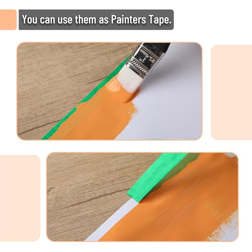 Mr. Pen- Green Masking Tape, 0.6 Inch Wide, 3 Rolls, 3 x 55 Yards, Green - color: Green